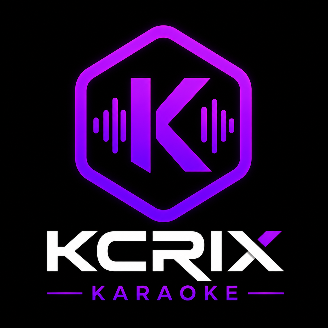 KCRIX Karaoke logo in paars